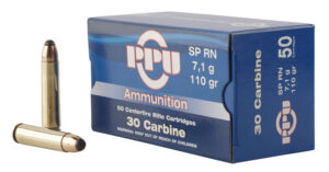 Privi Partizan (PPU) Standard Rifle 30 Carbine 110gr Soft Point Round Nose Ammo - 50rd