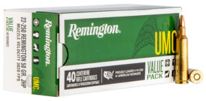 Remington UMC Value Pack 22-250 Rem 50gr Jacket Hollow Point Ammo - 40rd