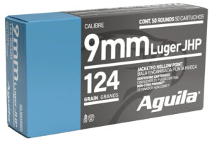Aguila 9mm Luger 124 Grain Jacketed Hollow Point Ammo - 50rds