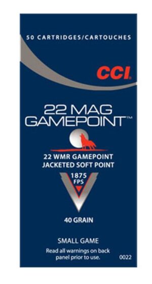 CCI 22 WMR 40 Grain JSP Gamepoint Ammo