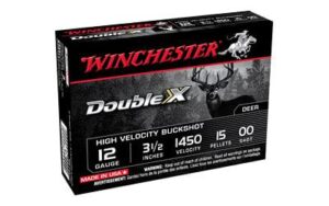 Winchester Double-X 12 Gauge 3-1/2" 15 Pellets 00 Buck Ammo - 5rds