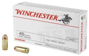 Winchester USA Target 45 Auto 230gr FMJ Ammo - 50rds