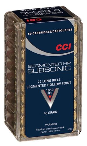 CCI 22 LR 40 Grain Segmented HP Subsonic Ammo