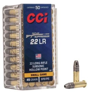 CCI 22 LR 45 Grain Subsonic HP Suppressor Ammo - 50rd