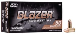 CCI Blazer 9mm Luger 124gr FMJ Ammo - 50rd