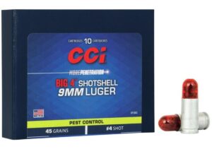 CCI Big 4 Shotshell 9mm Luger 45gr #4 Shot Ammo  - 10rds