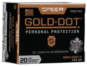 Speer Gold Dot 9mm +P 124gr GDHP Ammo - 20rds