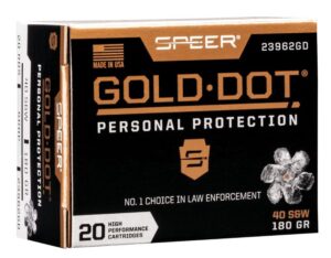 Speer Gold Dot 40 S&W 180gr GDHP Ammo - 20rds