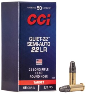 CCI 22 LR Quiet 45gr LRN Target Semi Auto Ammo - 50rds