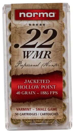 Norma 22 WMR 40 Grain JHP Professional Hunter Ammo