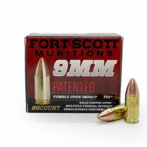 Fort Scott 9MM 80 Grain SCS Tumble Upon Impact Ammo -20rd