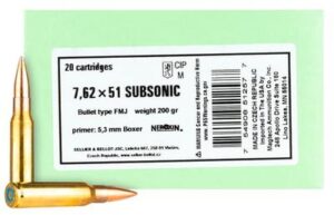 Sellier + Bellot 7.62x51mm 200gr FMJ Subsonic Tactical Rifle Ammo - 20rds