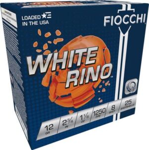 Fiocchi 12 Gauge 2-3/4 1-1/8oz #8 Shot White Rino Ammo
