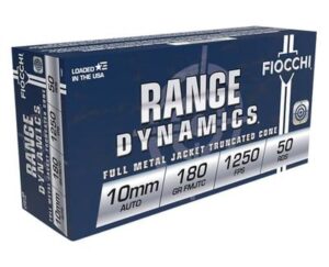 Fiocchi Range Dynamics 10mm Auto 180gr Full Metal Jacket Ammo - 50rds