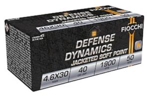 Fiocchi 4.6x30mm H+K 40 Grain JSP Defense Dynamics Ammo - 50rds
