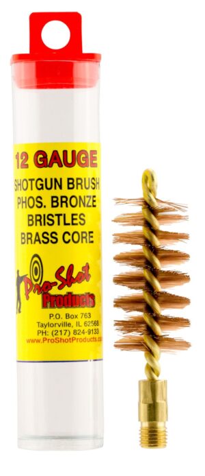 Pro-Shot Bore Brush 12ga Shotgun #5/16-27 Thread Bronze Bristles Looped Tip