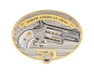 North American Arms 50th Anniversary Mini-Revolver .22LR 1.13" Bbl Stainless/Pearl/Gold 5 Round Firearm