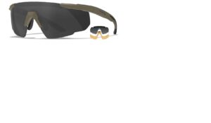 Wiley X Saber Advanced 308T Matte Tan Frame with Smoke Grey/ Clear/ Light Rust Shields