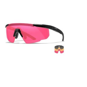 Wiley X Saber Advanced 309 Matte Black Frame with Smokey Grey/ Light Rust/ Vermillion Shields