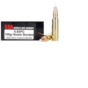 Silver State Armory 6.8mm SPC 100gr Nosler Bonded Ammo - 20rd