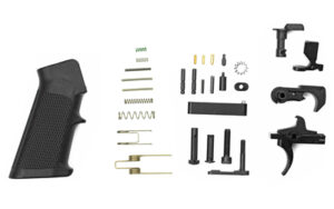 LBE Lower Parts Kit Part Kit 223 Remington/5.56 NATO Black Finish With Pistol Grip and Trigger Guard